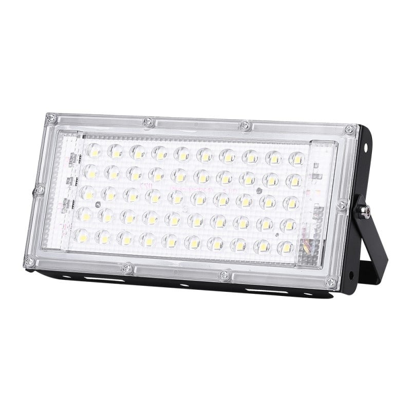 Proiector LED de Exterior Techstar®, 50 W, Culoare lumina 3000 K, SMD, 220 V, IP 65, Unghi iluminare 120°, Suport reglabil, Negru