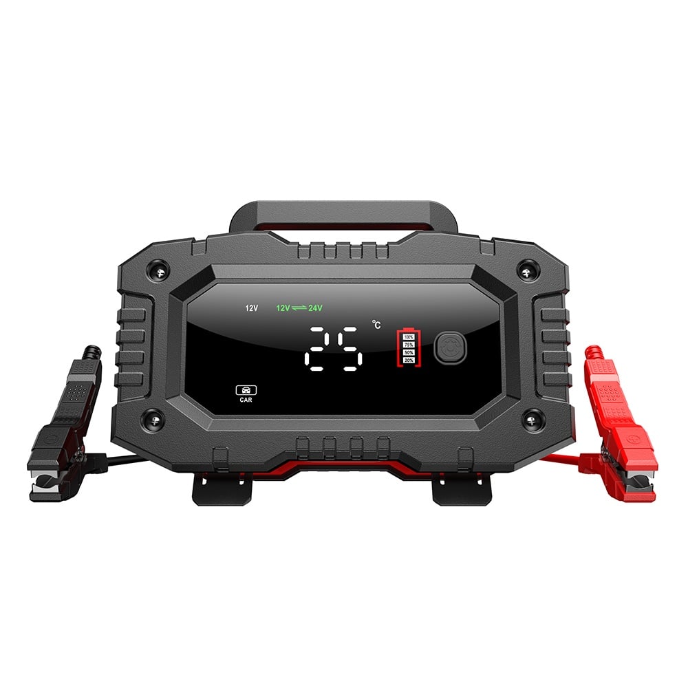 Redresor Auto Digital Foxsur FPT-200, Incarcator Automat 12V/24V 20A pentru Baterii 6Ah-300Ah, Ecran LCD și Compatibilitate Extinsa pentru Baterii Auto, Moto, Camion - 3 | YEO