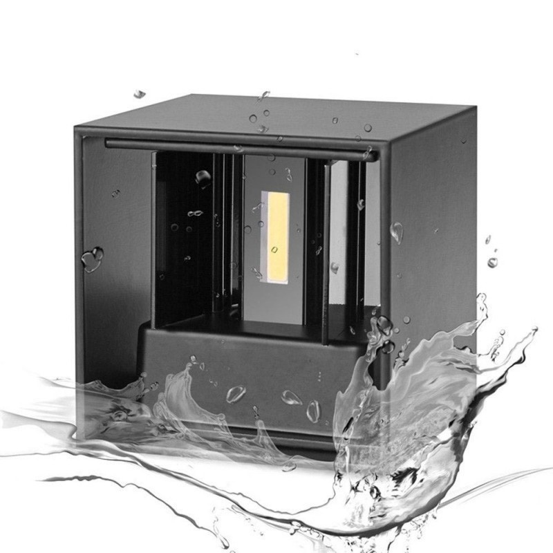 Resigilat Aplica Exterior Techstar® LED Light CUBE , Putere 6W, A+, Rezistenta la Apa si Praf, Alb Rece, 6000K, Aluminiu, Negru - 1 | YEO