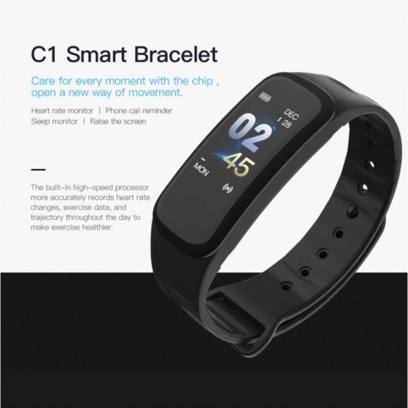 Resigilat Bratara Smart Smartband Techstar® C1 Fitness, Waterproof IP65, BT4.0, OLED Color, Negru - 3 | YEO