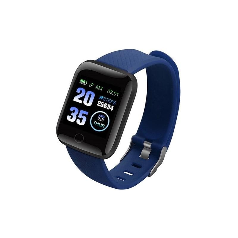 Resigilat Ceas Smartwatch Techstar® D13 Albastru Inchis, Bluetooth 4.0, Compatibil Android & iOS, Unisex, Rezistent la Apa,