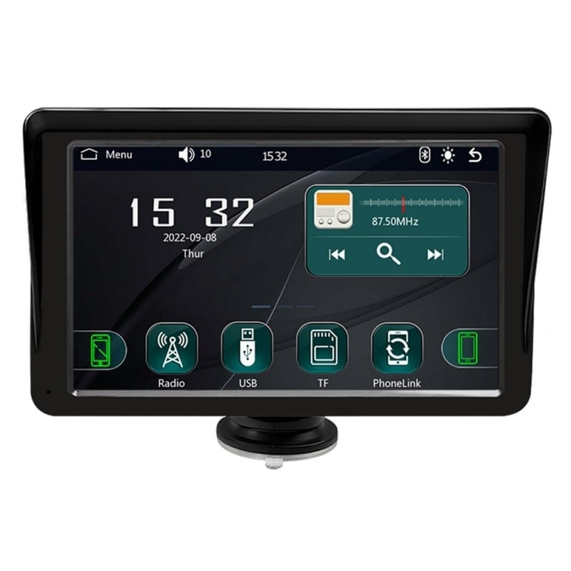 Resigilat Sistem Multimedia Techstar® Apple Carplay/Android 7094P, Ecran Tactil, 7 Inch 1080P Full HD, Bluetooth, Mirror Link/Card TF/USB/AUX, Negru - 2 | YEO