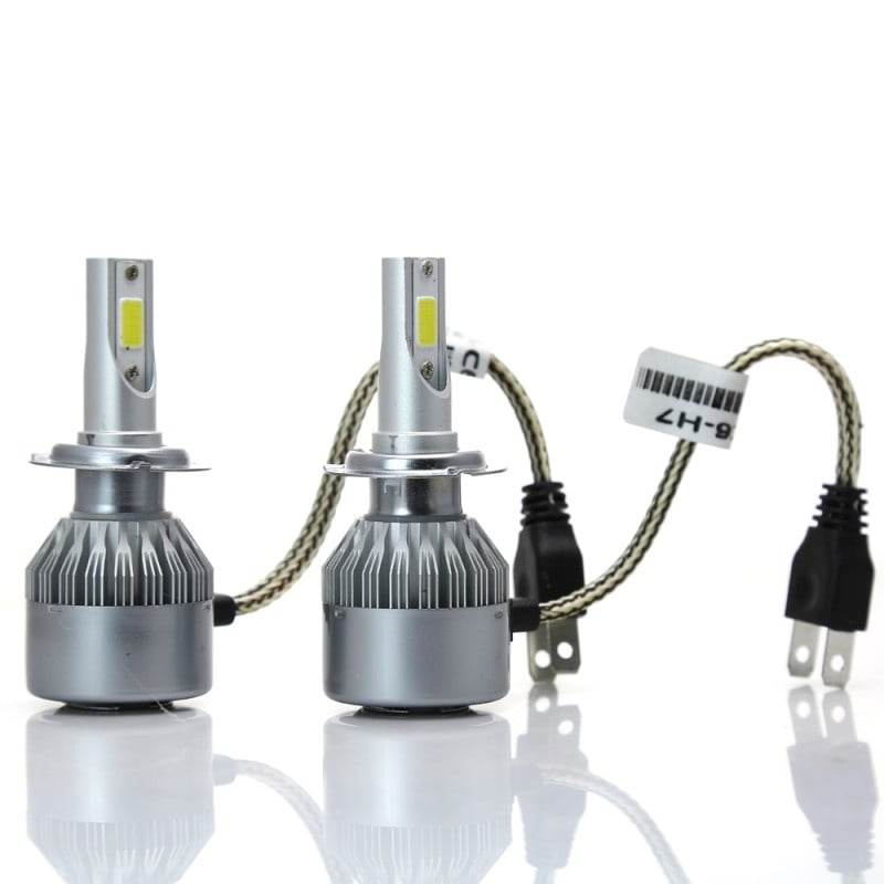 Set 2 LED-Uri Auto Techstar® C6, H7, 36w, 3800 Lumeni, 6500K, AUTO, 12-24 Volti, COB - 1 | YEO