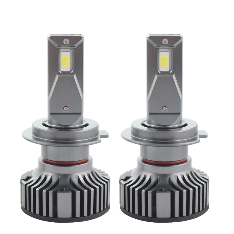 Set 2 LED-uri Auto Techstar® K9, H7, 50w, 6000 Lumeni, 6500K, AUTO, 12-24 Volti, CSP, Canbus, Miez Cupru, Radiator Aluminiu