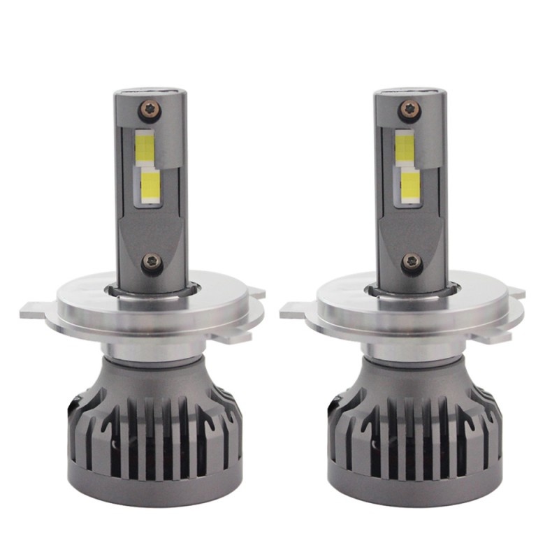 Set 2 LED-uri Auto Techstar® P16, H4, 75w, 10000 Lumeni, 6500K, AUTO, 12-24 Volti, CSP, Canbus, Miez Cupru, Radiator Aluminiu