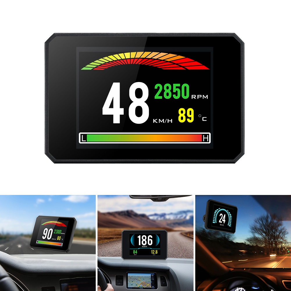 Sistem Monitor Auto Techstar P16 OBD2 HUD, Afisaj Head-Up Display pentru Monitorizare Viteza, RPM si Performanta Auto