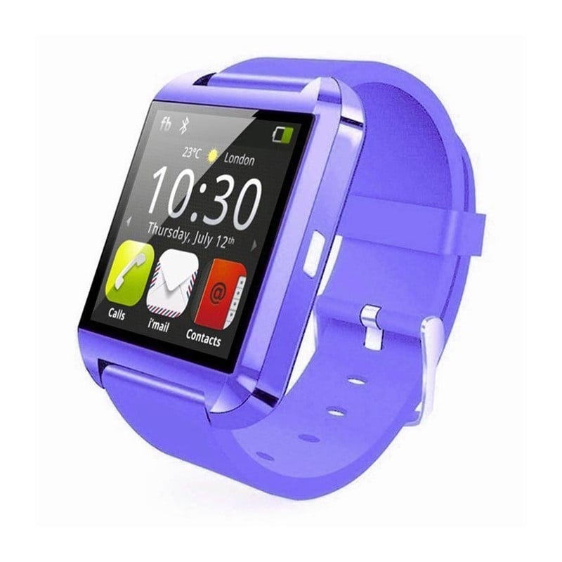 Smartwatch Techstar® U8, Bluetooth, 1.54inch LCD, Butoane Capacitative, Purpuriu