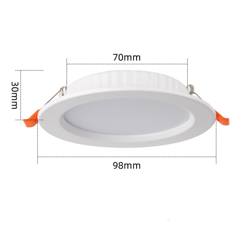 Spot LED Incastrabil Techstar® CMJ-TD-001, 5W, 1800lm, Lumina Rece 6500K, IP44, Rotund Ultra Slim, 98x70x30mm, Alb - 3 | YEO