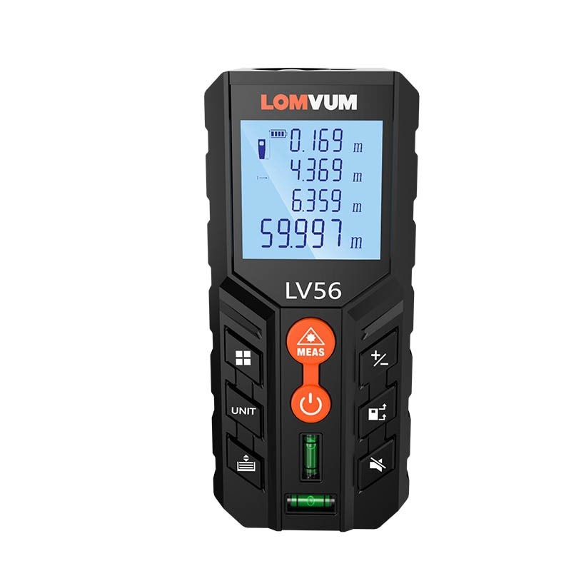 Telemetru Digital cu Laser LOMVUM LV56, Rangefinder cu 120m, Masurator Distanta si Volum cu Acumulator, Ecran Iluminat