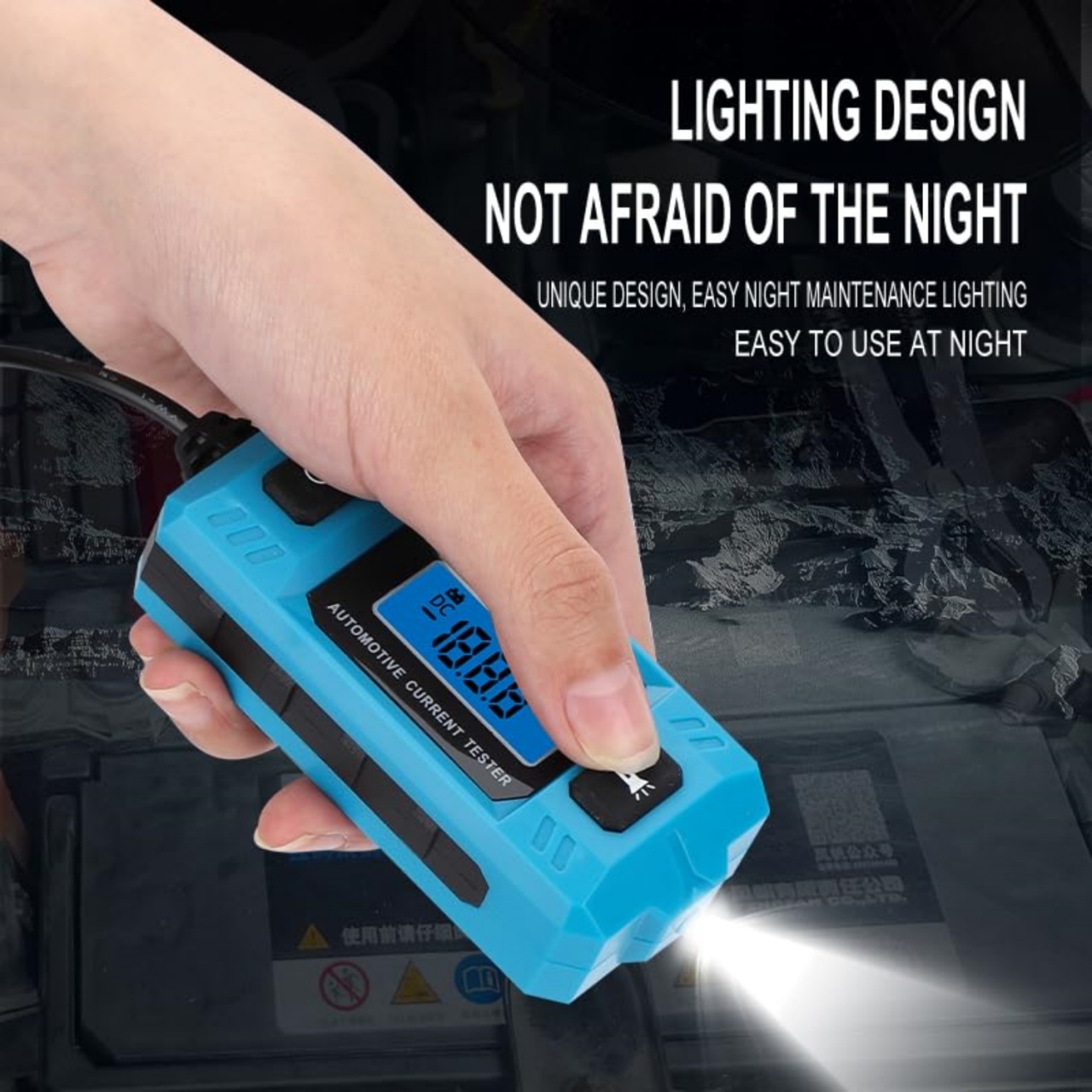 Tester Curent Auto Techstar® CNPJ-611, Cu Afisaj LCD Iluminat, Detectie Sigurante, Precizie ±2% - 1 | YEO