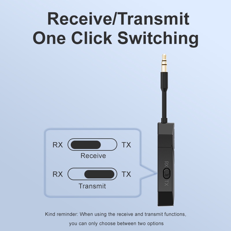 Transmitator si Receptor Audio Techstar M126 cu Bluetooth 5.4, Wireless, Portabil, Compatibil TV, PC, Boxe, Casti, Aux 3.5mm, Baterie Reincarcabila, Dual Mode TX/RX, Negru - 3 | YEO