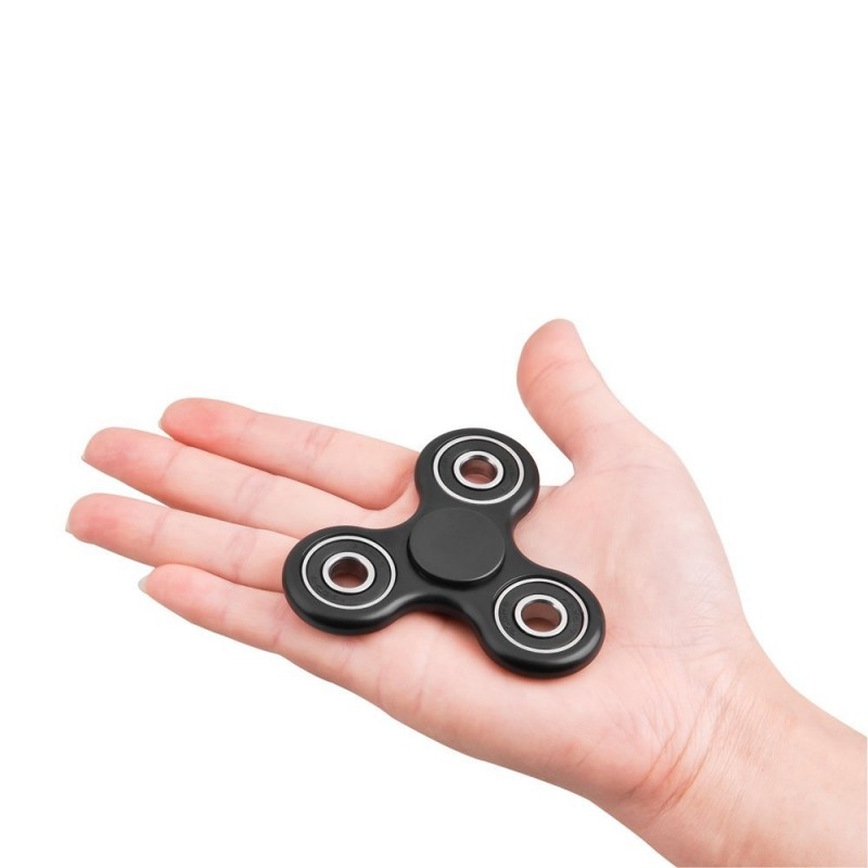 Tri-Spinner Fidget Jucarie Antistres ADHD culoare Negru Lucios - 2 | YEO