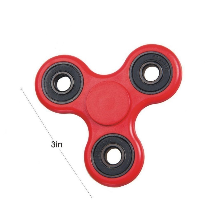 Tri-Spinner Fidget Jucarie Antistres ADHD Culoare Rosu Lucios - 1 | YEO