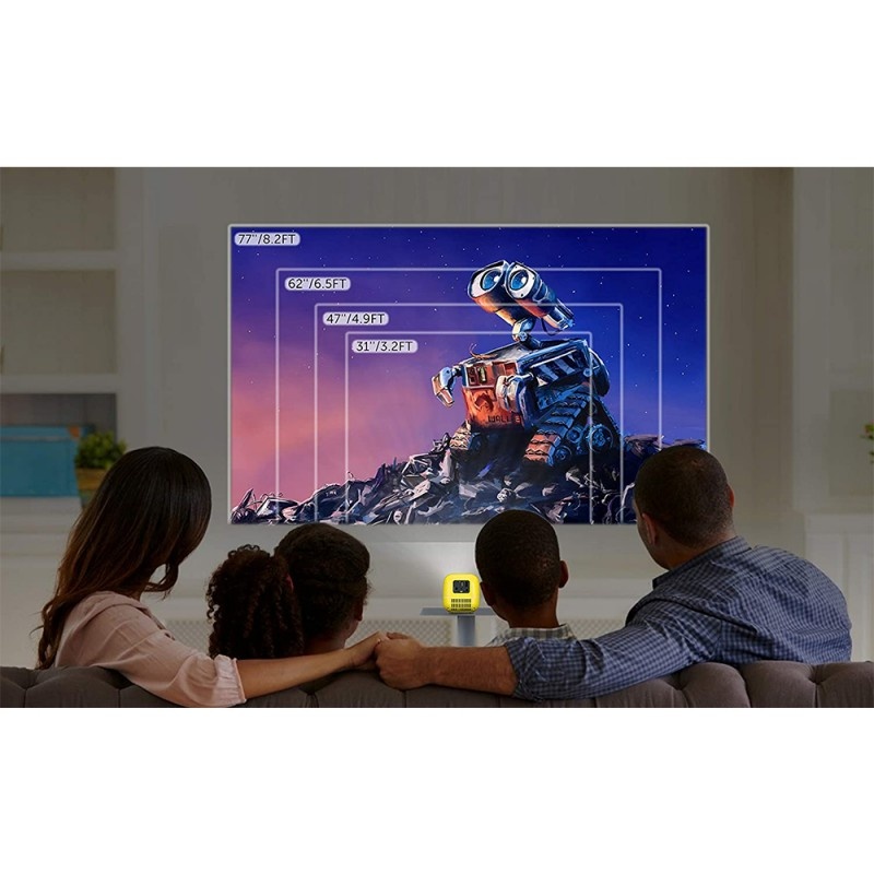Poze Videoproiector Portabil Vivibright L1, Full HD 1080P, 1000 Lumeni, USB, HD-IN, VGA, DC-IN, AV, Card TF, Difuzor Incorporat, Galben