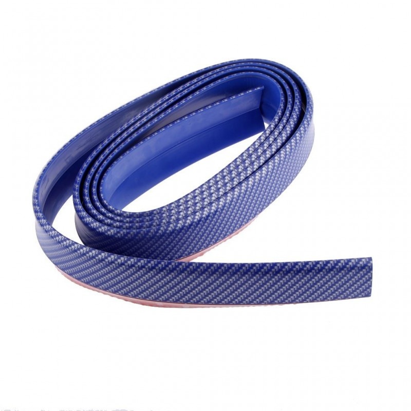 Poze Banda Protectie Albastra Spoiler, Bara Tuning Auto Universala din Cauciuc Model Fibra de Carbon 2.5 M