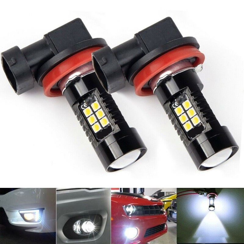 Bec LED Auto Techstar® H11/H9/H8, Faruri de ceata, 1200LM, DRL, 6000K Alb Rece, 21SMD - 2 | YEO