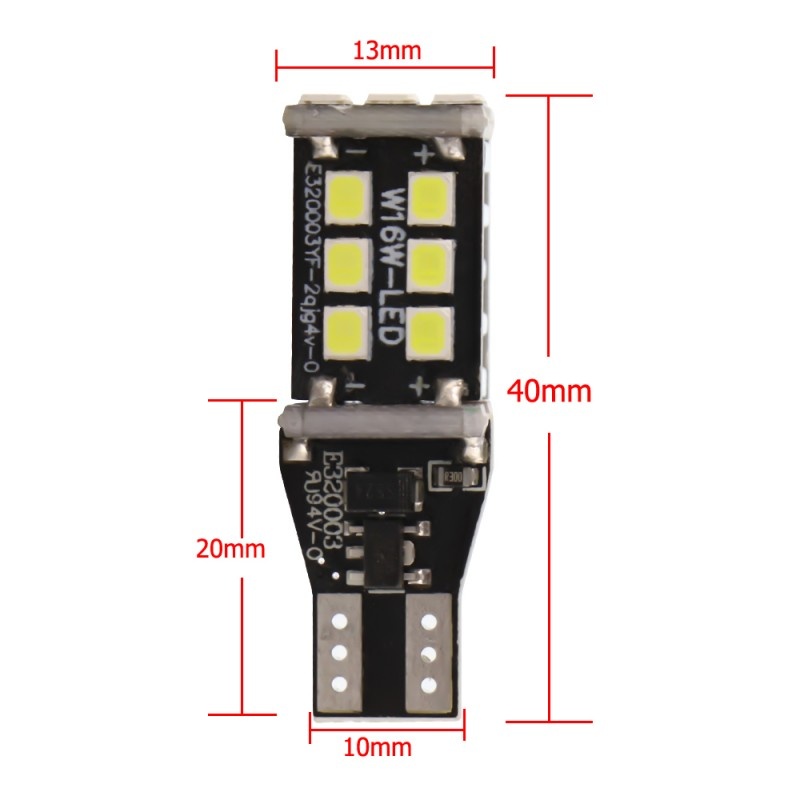 Bec Led Auto Techstar® T15, w16w, Alb Rece, 6000K, 12V, 300lm - 2 | YEO