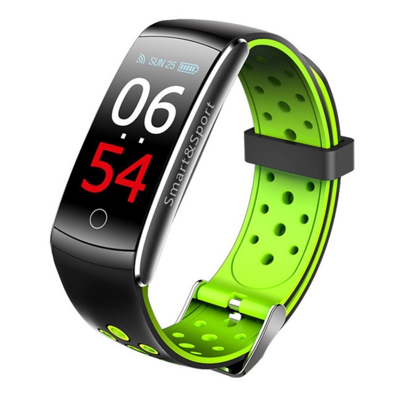 Bratara Fitness Techstar® Q8S Verde, 0.96 inch IPS, Alerte, Monitorizare Cardiaca, Tensiune, Oxigenare, Bluetooth 4.0