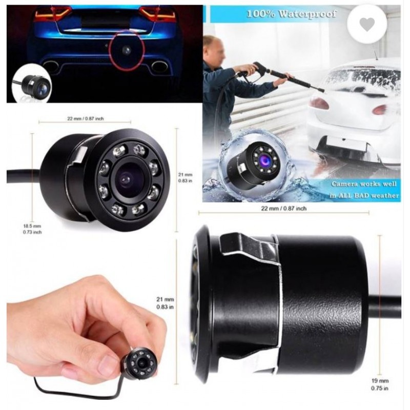 Poze Camera Auto Marsarier cu Vedere Retrovizoare Techstar® IR, 4 LED-uri, Vizionare Nocturna, Unghi 170°, Waterproof
