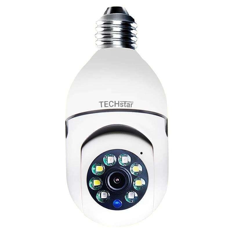 Camera de Supraveghere IP PTZ Techstar® IPC-E27 tip bec, HD, Lumina Infrarosie, Control Vertical si Orizontal, Audio Bidirectional, Detectarea Miscarii, P2P, Cloud, Slot MicroSD, Montaj E27 - 1 | YEO