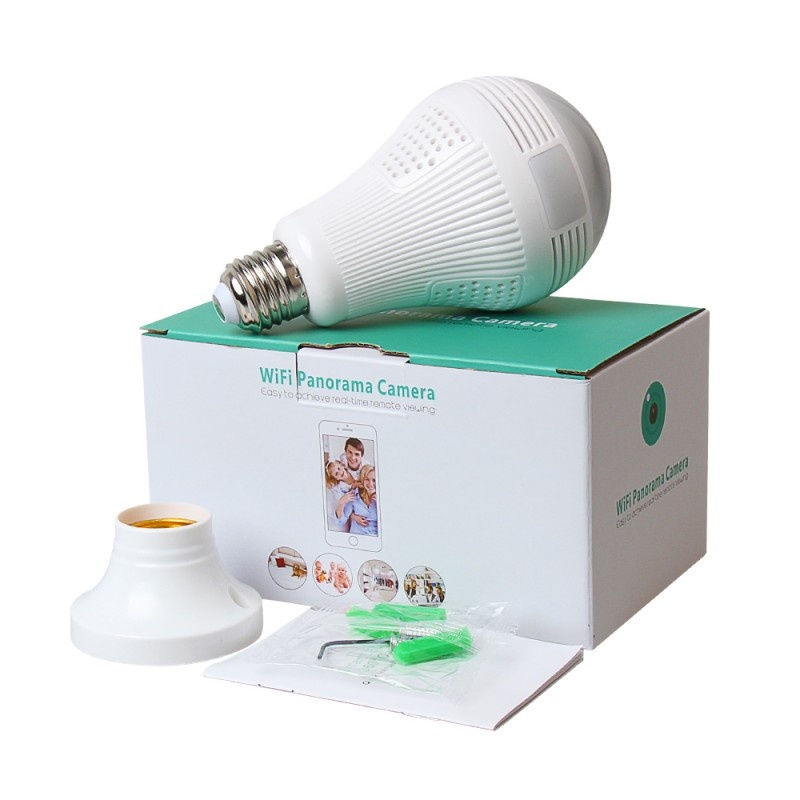 Poze Camera Supraveghere IP Tip Bec, Techstar® ICSEE, Wireless, QHD, 960P, MicroSD, Detectare Miscare, Filmare 360°, Aplicatie
