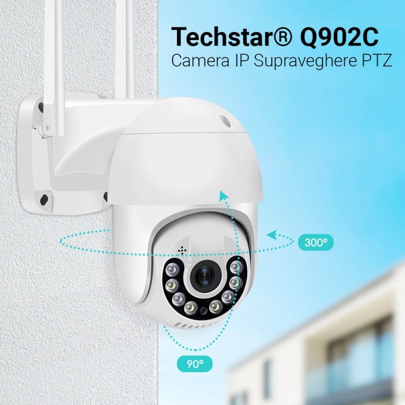 Camera Supraveghere PTZ Techstar® 902C, 3MP, FullHD+, Lumina Infrarosie si LED, Control Vertical + Orizontal, Audio Bidirectional, Detectarea Miscarii, ONVIF, P2P, Cloud, Slot MicroSD, Auto-Tracking - 3 | YEO