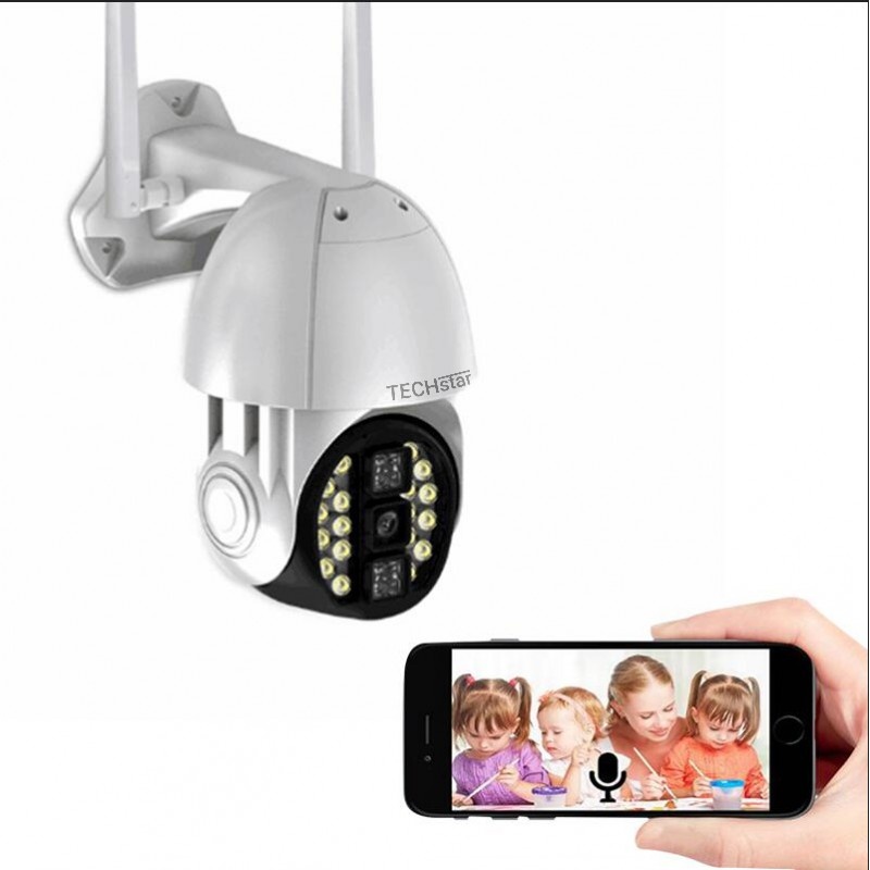 Camera Supraveghere PTZ Techstar® 904, 2MP, FullHD, Lumina Infrarosie si LED, Control Vertical + Orizontal, Audio Bidirectional, Detectarea Miscarii, P2P, Cloud, Slot MicroSD, Auto-Tracking - 1 | YEO