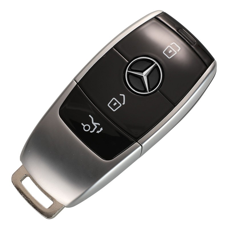 Carcasa cheie auto Techstar® pentru Telecomanda Inteligenta, compatibila cu Mercedes Benz, C200L, E300L, S320, S350L, GLC, 3 Butoane, Negru