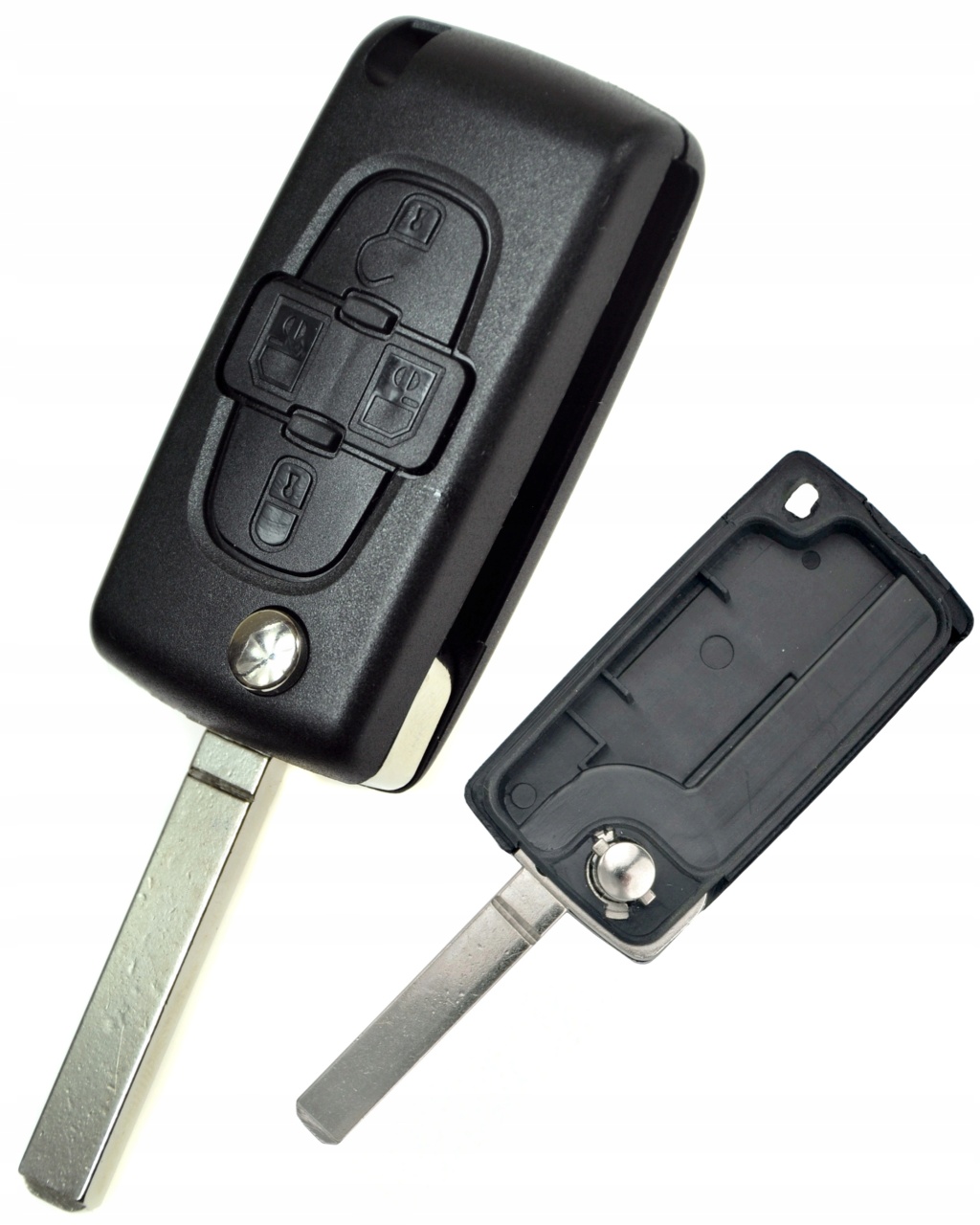 Carcasa cheie briceag Techstar cu 4 butoane pentru Peugeot 1007 – model flip compatibil BRE2247