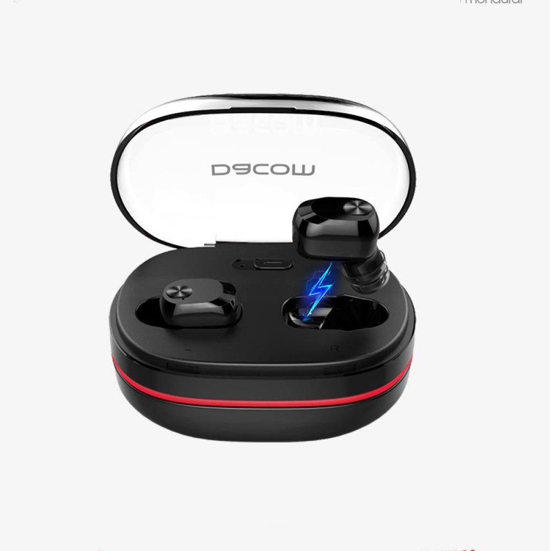 Casti Bluetooth Dacom K6H Pro TWS, Bluetooth 5.0, True Wireless Stereo Pentru iOS si Android, HD Mic, Negru