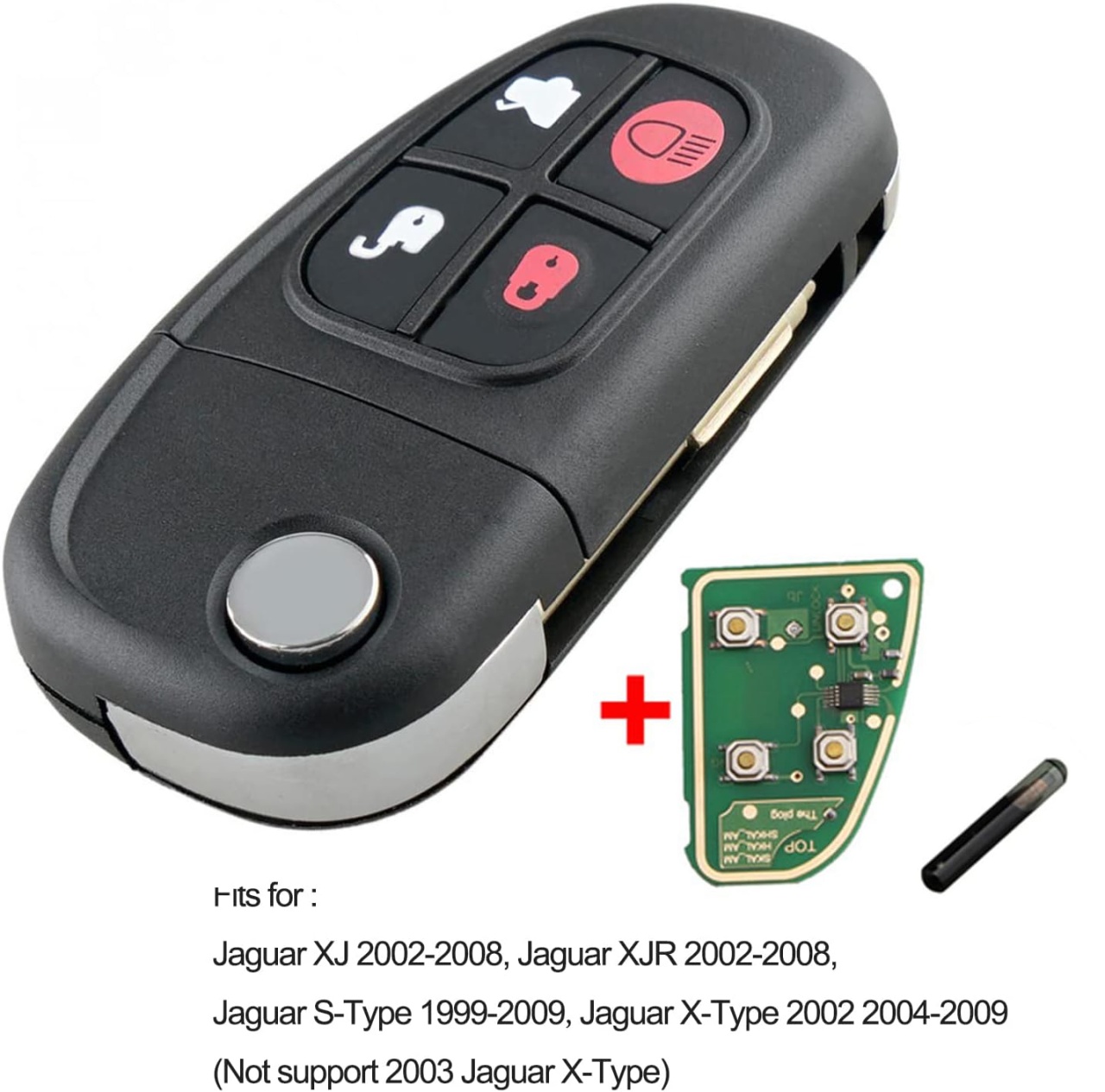 Cheie Auto Completa Programabila 433MHz, cu 4 butoane, cip 4D60, compatibila Jaguar X-Type, S-Type, XJ, XJR, XK, XF, cu electronica si lama FO21, FCCID: NHVWB1U241 - 2 | YEO