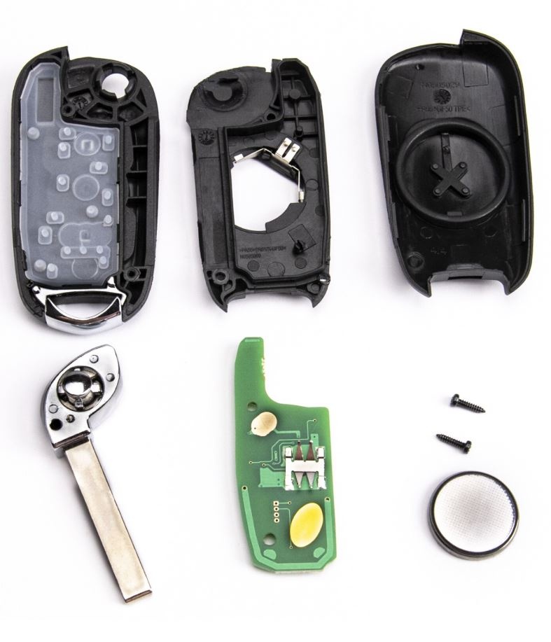 Cheie auto completa programabila, Techstar tip briceag, 3 butoane, compatibila Opel Astra K 2015–2021 – 434 MHz, cip ID46 PCF7961E, lama HU100 - 1 | YEO