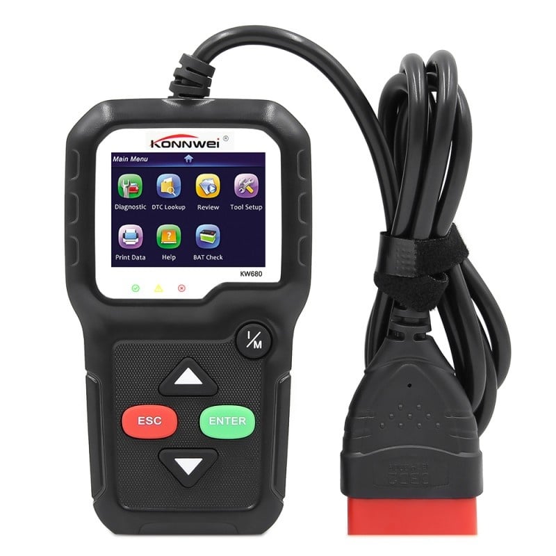 Diagnoza OBD2 KONNWEI KW680, Black, Afisare Erori + Descriere, Resetari, Live Data, ELM 327 OBDII - 1 | YEO