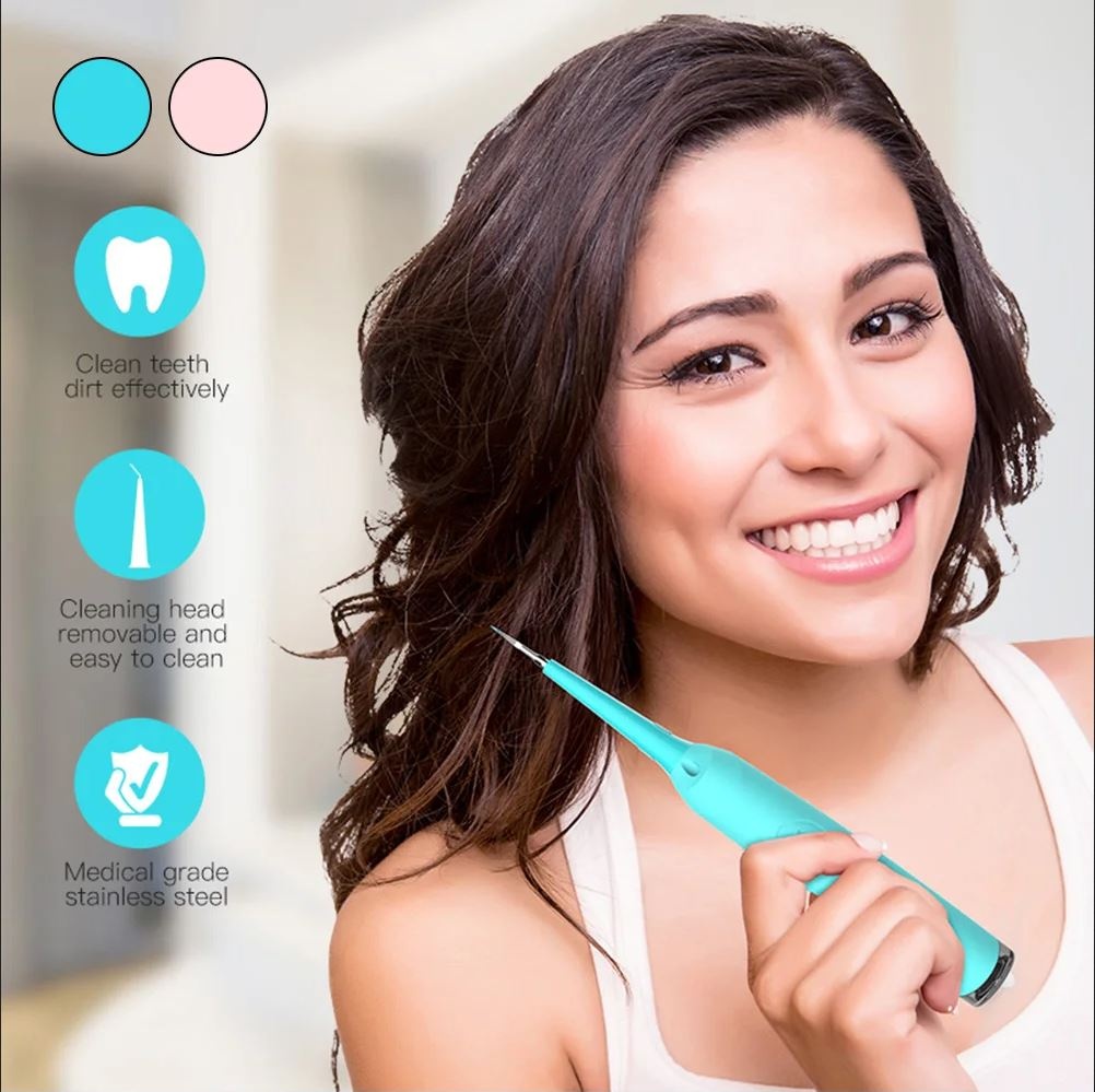 Dispozitiv pentru Curatarea Dintilor, Aparat Indepartare Tartru si Placa Bacteriana Ultrasonic, Portabil, cu 3 Moduri de Lucru, IPX6, 200mAh, Albastru - 1 | YEO