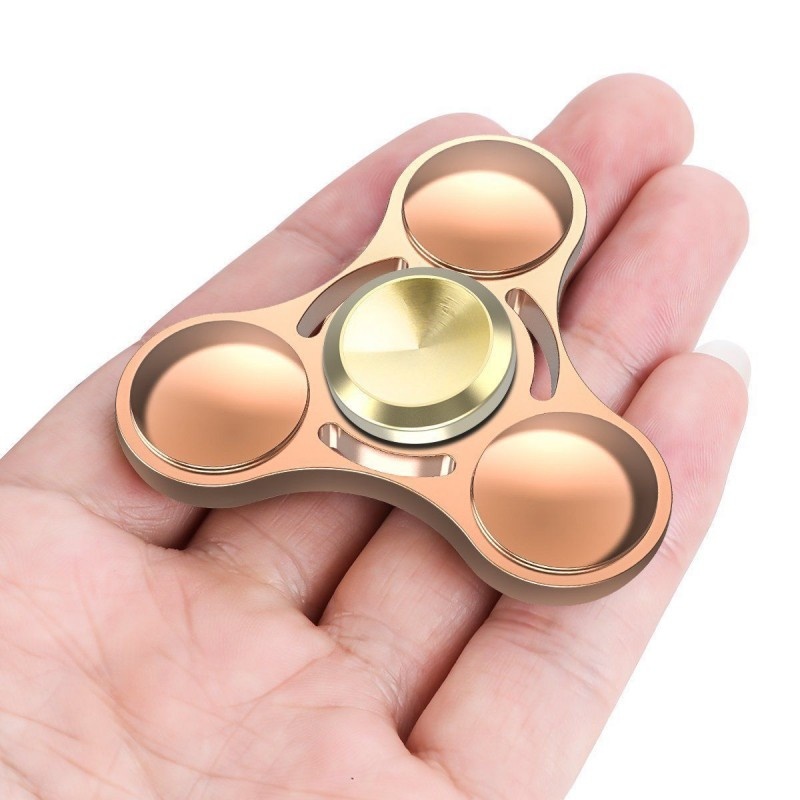 Fidget Spinner Metalic Aluminiu Glow Culoare Auriu - 2 | YEO