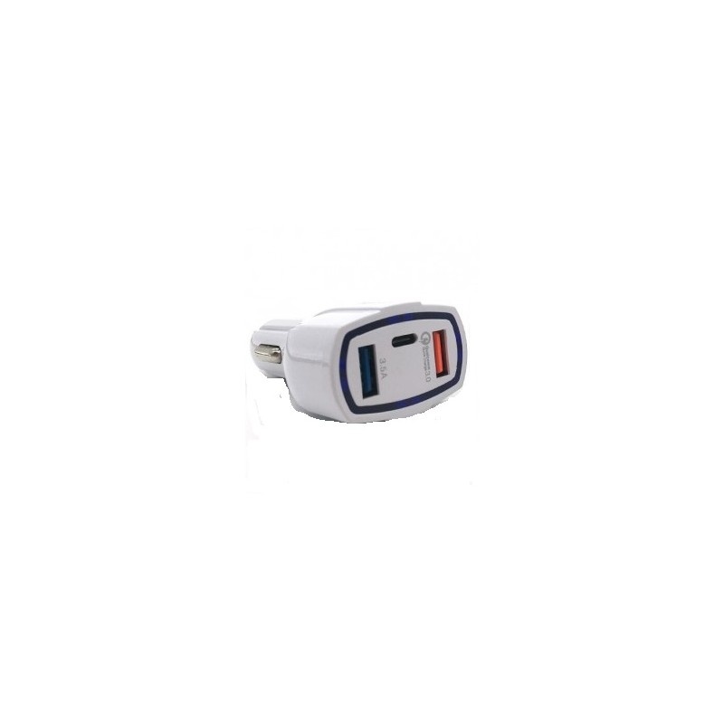 Poze Incarcator Auto Techstar® Turbo Fast, 5V, 3.5A ,QC3.0, DUAL USB, Universal, Alb