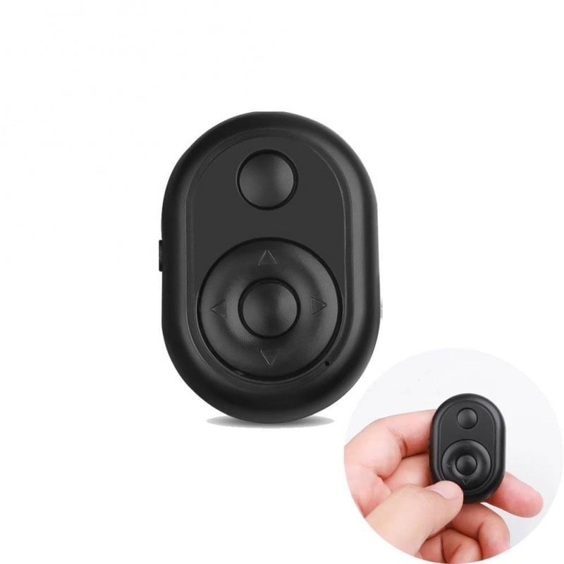 Mini Telecomanda Wireless Techstar®, Negru, Bluetooth, Control Camera, Timer, Control Player, Nu Necesita Aplicatie - 3 | YEO