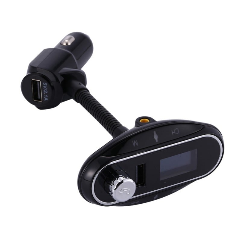 Modulator FM Auto Transmitator T12 Hands Free cu Bluetooth 3.0, Aux, Dual USB, Car Kit Mp3 Player - 1 | YEO