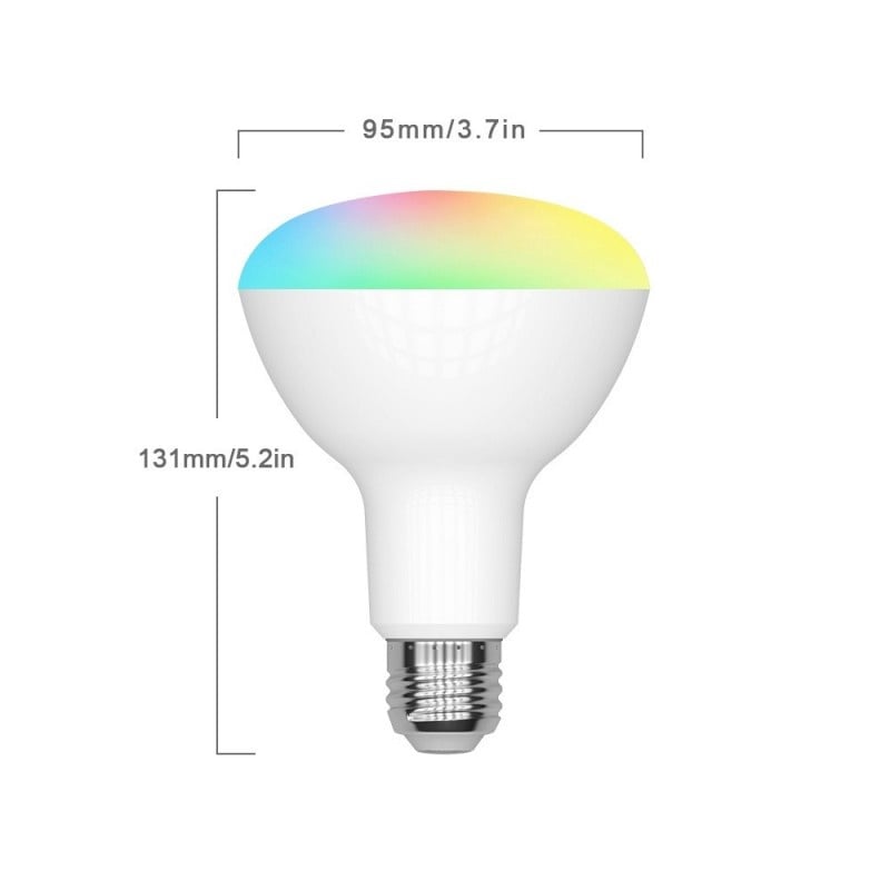 Resigilat Bec Smart Techstar® BR30, Wireless, 2.4GHz, RGBW, 12W, E27, Lumina Calda, Lumina Rece, Corp Aluminiu - 3 | YEO