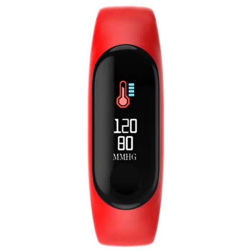 Resigilat Bratara Smart Fitness Techstar® M3 Plus, Unisex, Monitorizarea Sangelui si Ritmului Cardiac, Pentru Android si iOS, Rosu - 2 | YEO