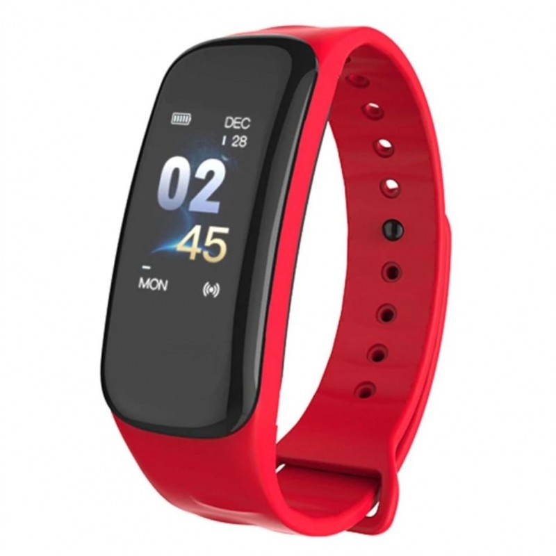 Resigilat Bratara Smart Smartband Techstar® C1 Fitness, Waterproof IP65, BT4.0, OLED Color, Rosu