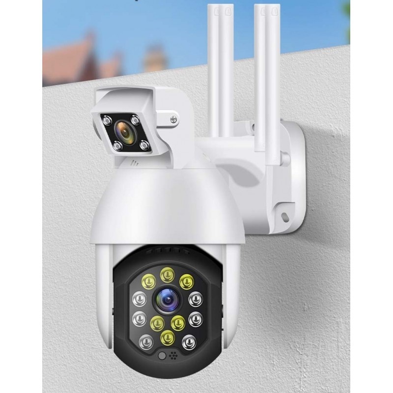 Resigilat Camera Supraveghere IP PTZ Techstar® P19D, Camera Duala, Wireless, 320°, 1080p, IR+LED, Exterior, ONVIF, NVR, Senzor Miscare, Alarma - 3 | YEO