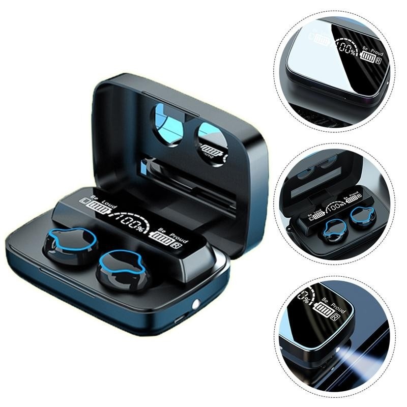 Resigilat Casti Smart Techstar® M9, Wireless, Bluetooth V5.1, Touch, Display Digital, 2000mAh, pentru iPhone Xiaomi Huawei, Negru - 3 | YEO