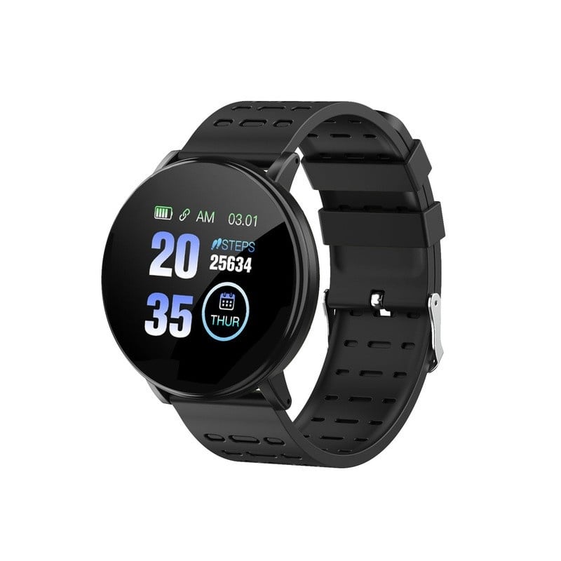 Resigilat Ceas Smartwatch Techstar® 119 Negru, Bluetooth, 1.3 inch IPS, Monitorizare Puls, Tensiune. Oxigenare, Sedentarism - 1 | YEO