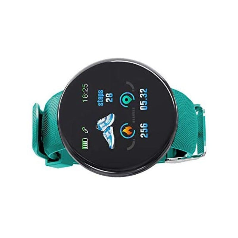 Resigilat Ceas Smartwatch Techstar® D18, 1.3inch OLED, Bluetooth 4.0, Monitorizare Tensiune, Puls, Oxigenarea Sangelui, Waterproof IP65, Verde Aqua - 2 | YEO