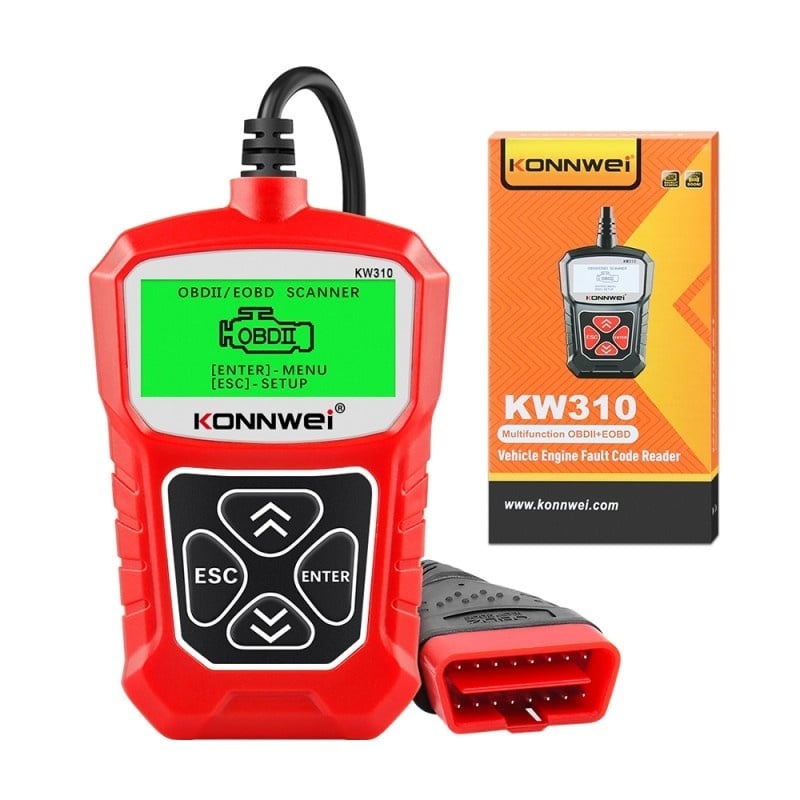 Resigilat Diagnoza OBD2 KONNWEI KW310, Red, Afisare Erori + Descriere, Resetari, Live Data, ELM 327 OBDII - imagine 6