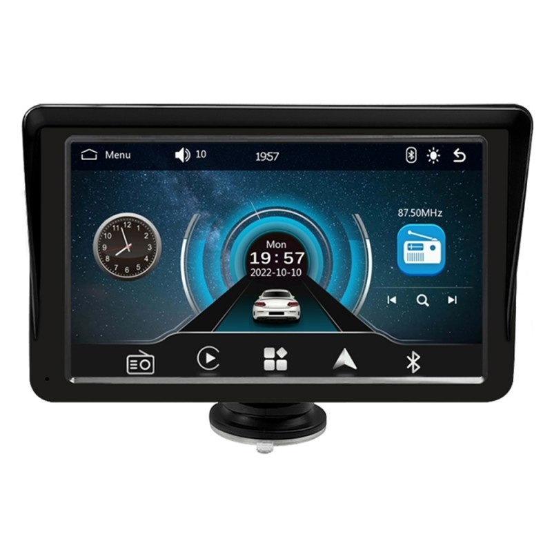 Resigilat Sistem Multimedia Techstar® Apple Carplay/Android 7094P, Ecran Tactil, 7 Inch 1080P Full HD, Bluetooth, Mirror Link/Card TF/USB/AUX, Negru - 3 | YEO