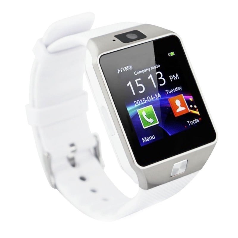 Resigilat Smartwatch Mtk DZ09 cu Bluetooth si Camera Foto, Compatibil SIM si MicroSD Alb - 1 | YEO