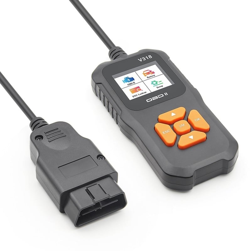 Resigilat Tester diagnoza auto Techstar® V318, Citire/Stergere coduri de eroare, LCD, Scaner baterie/sistem de încărcare, Test Citire/Ștergere coduri ABS, Vizualizare date live - 1 | YEO