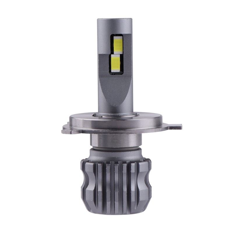Poze Set 2 LED-Uri Auto Techstar® D20, H4, 60W, 8000 Lumeni, 6000K, 12-24V, Unghi Fascicul 360°, CSP 3570, Canbus, Radiator Aluminiu, Racire Cooling Tech, Argintiu